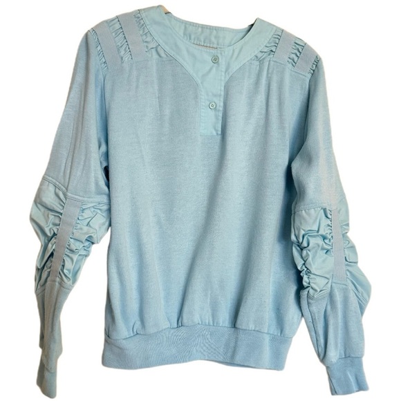H.G. Sport Sweaters - Vintage 80s 90s H.G. Sport Sky Blue Rugged Sleeve Sweater Size M Retro Pullover